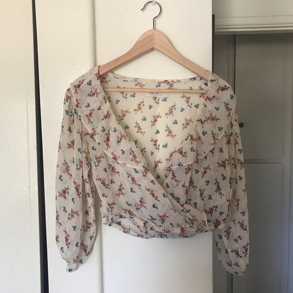 Sheer floral blouse